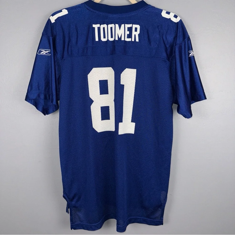 NFL Reebok Amani Toomer Jersey Boys XL Blue #81 New York Giants‎ Football *READ